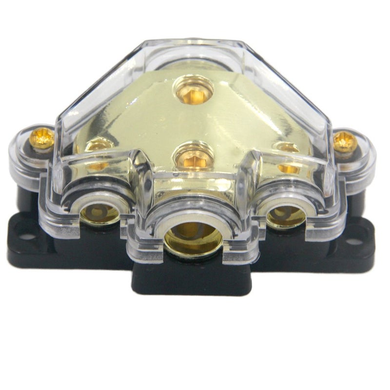 ZOOKOTO 0GA Power Distribution Block, Auto Car Audio Amplifier 1 in 3 Ways Fuse Holder Circuit Protector (3 Way) - Image 1